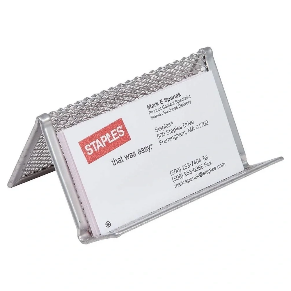Silver Steel Mesh Business Card Holder